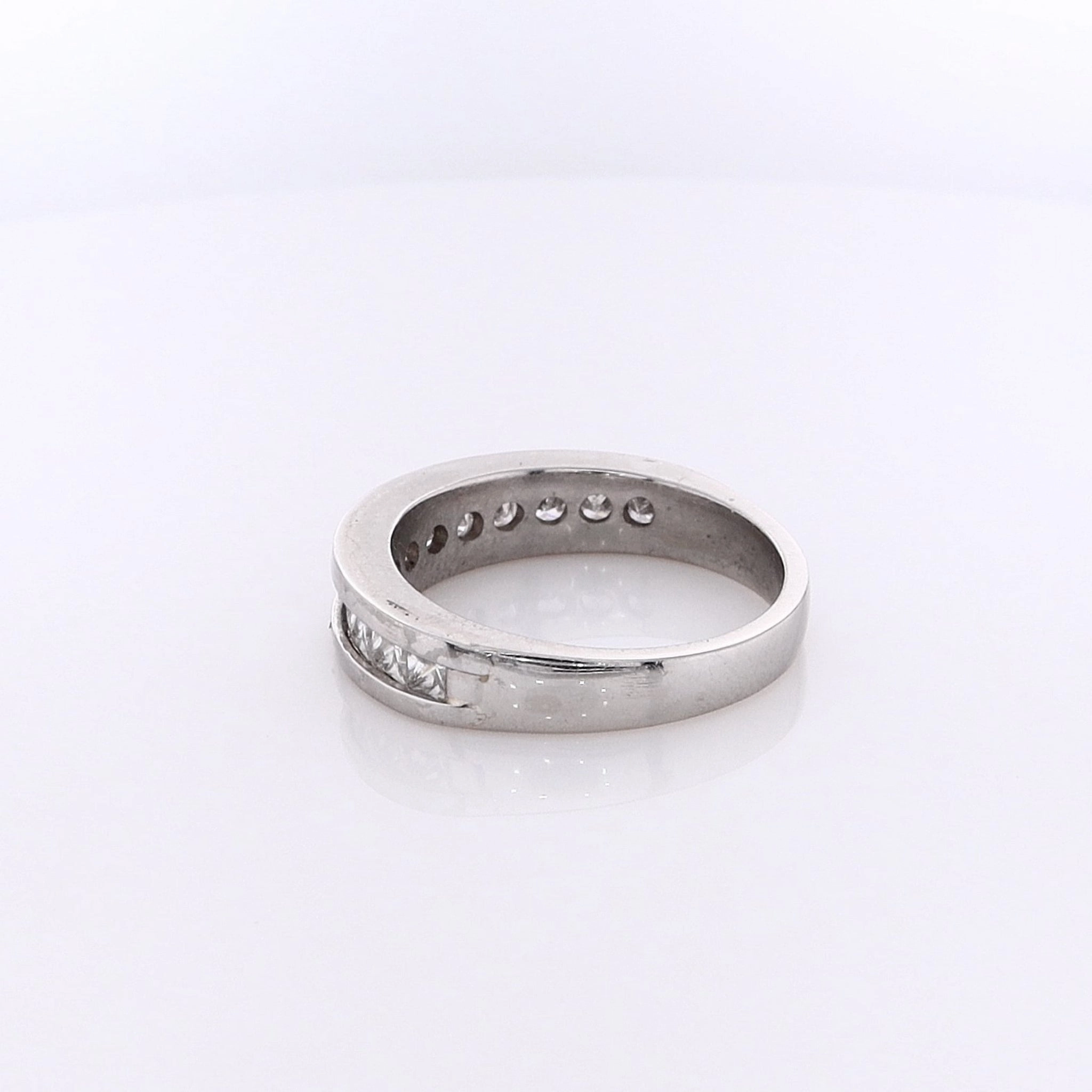 Estate Platinum Channel Set Diamond Wedding Band