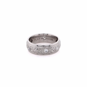 Estate Platinum Drill Set Diamond Wedding Band