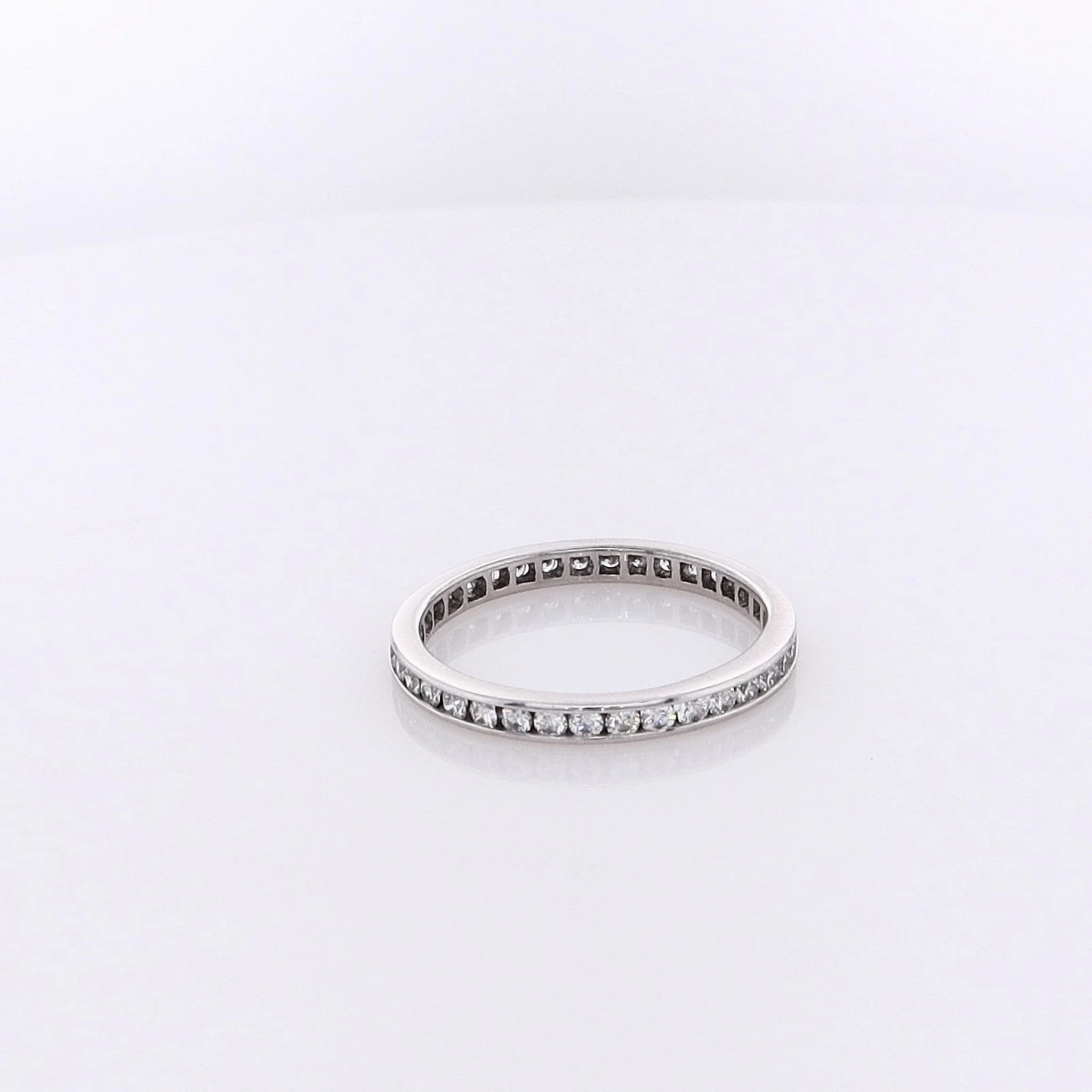 Estate Platinum Eternity Channel Set Diamond Wedding Band
