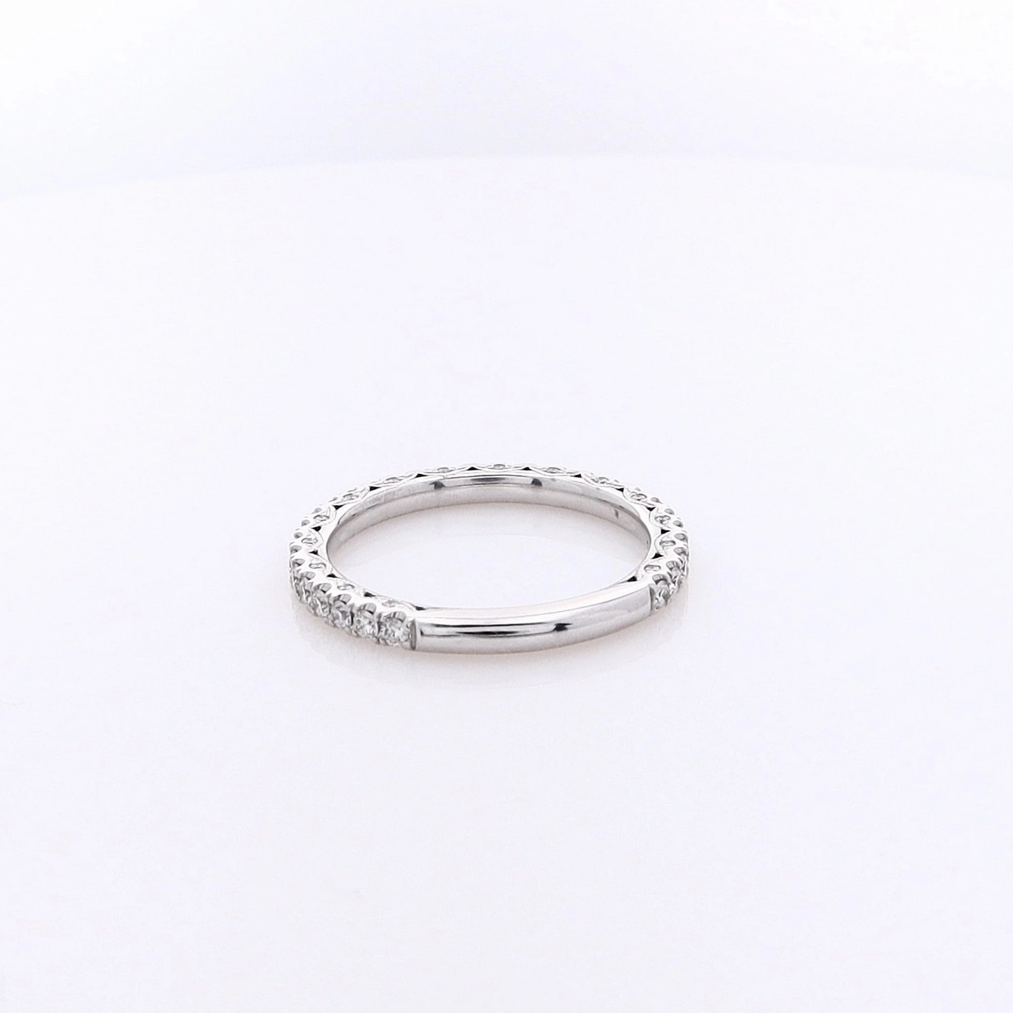 Estate Tacori 18 Karat White Gold Diamond Wedding Band