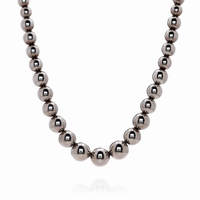 Estate Tiffany & Co Sterling Silver 16" Graduated Polished Bead Necklace