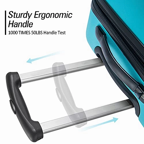 Expandable 3 Piece Luggage Sets Hardside Durable Suitcase with Spinner Wheels TSA Lock, 3 Pcs Carry On Case Travel Home Outdoor School Lightweight Trolley Case ( 20" 24" 28" Blue)