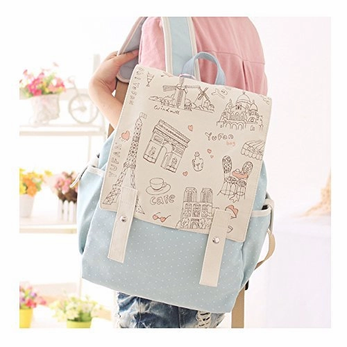 Fashion Cute Women's Bag Canvas Satchel Girls' Lovely Sweet Paris Style Design Backpack Schoolbag Rucksack Colleage Bags by DGQ