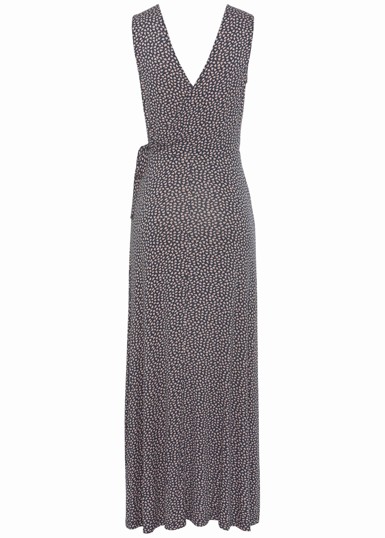 Faux Wrap Maxi Dress - Blue Multi