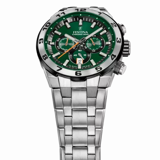 Festina Chrono Bike Green Dial Stainless Steel Strap Men's Watch F20670/2