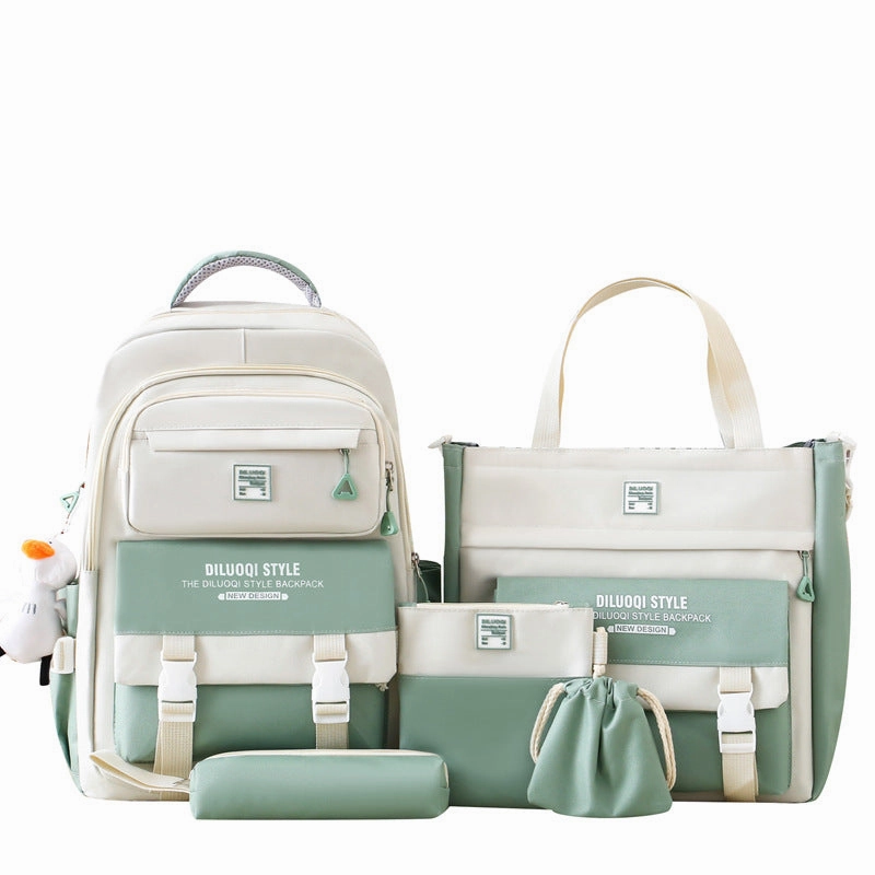 Five-piece canvas backpack