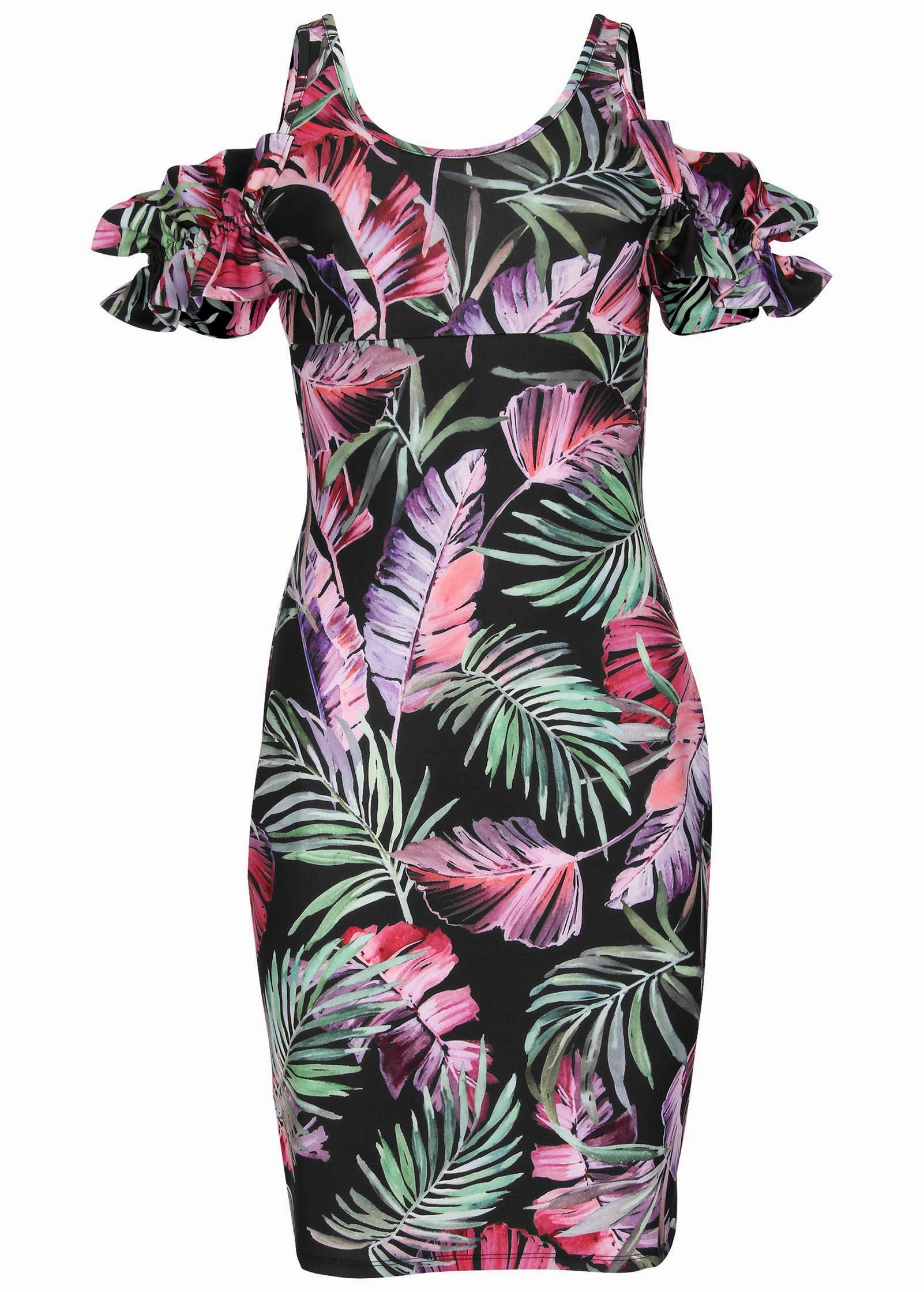 Floral Cold Shoulder Mini - Illuminated Jungle