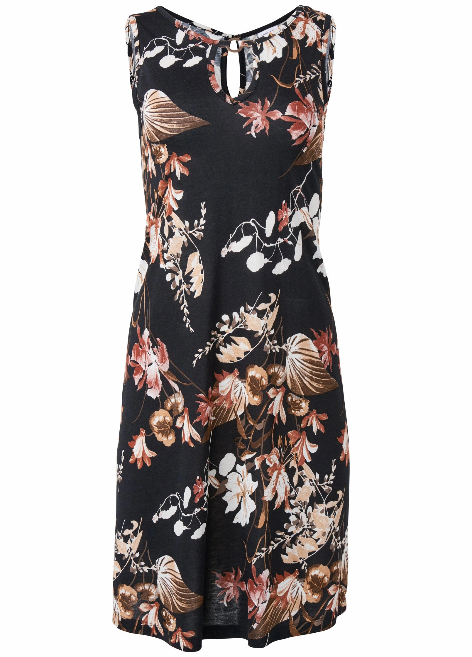 Floral Printed Casual Dress - Black Multi