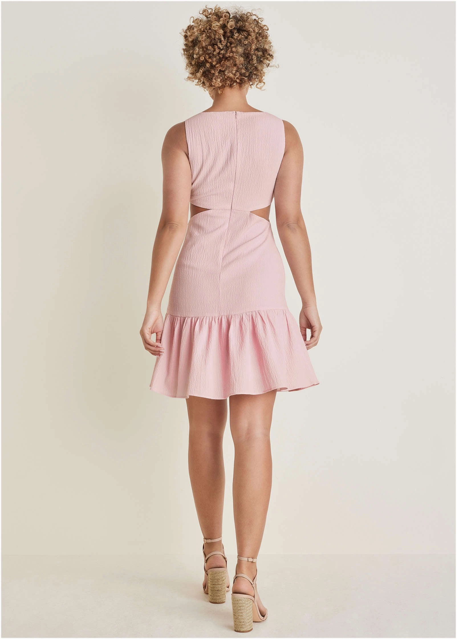 Fluted Satin Mini Dress - Lilac
