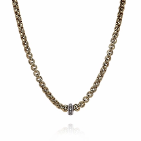 Fope 18k Gold Eka Diamond Rondell Station Necklace