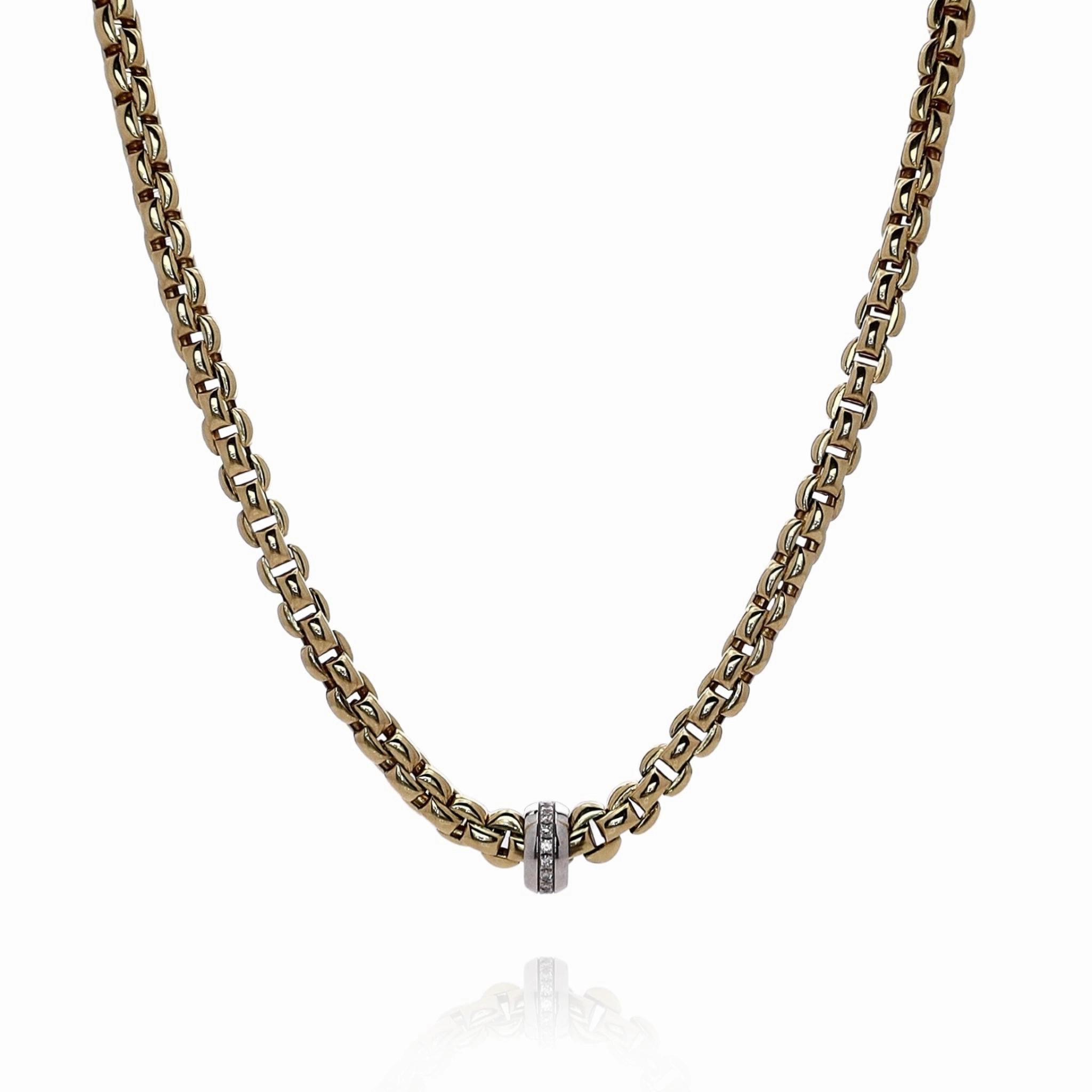 Fope 18k Gold Eka Diamond Rondell Station Necklace