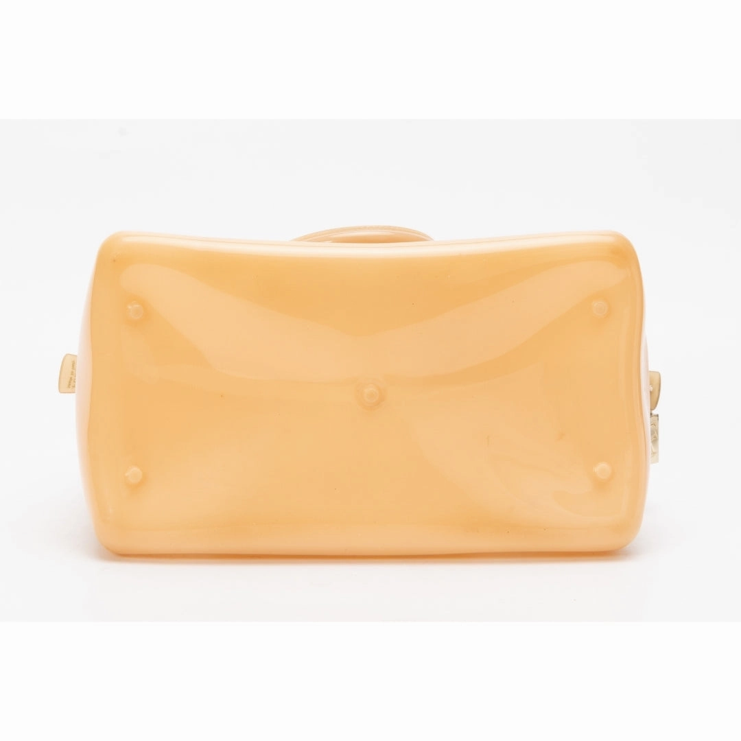 Furla Peach Glossy Rubber Candy Satchel