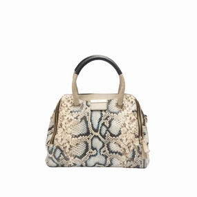 Furla Python Embossed Leather Satchel