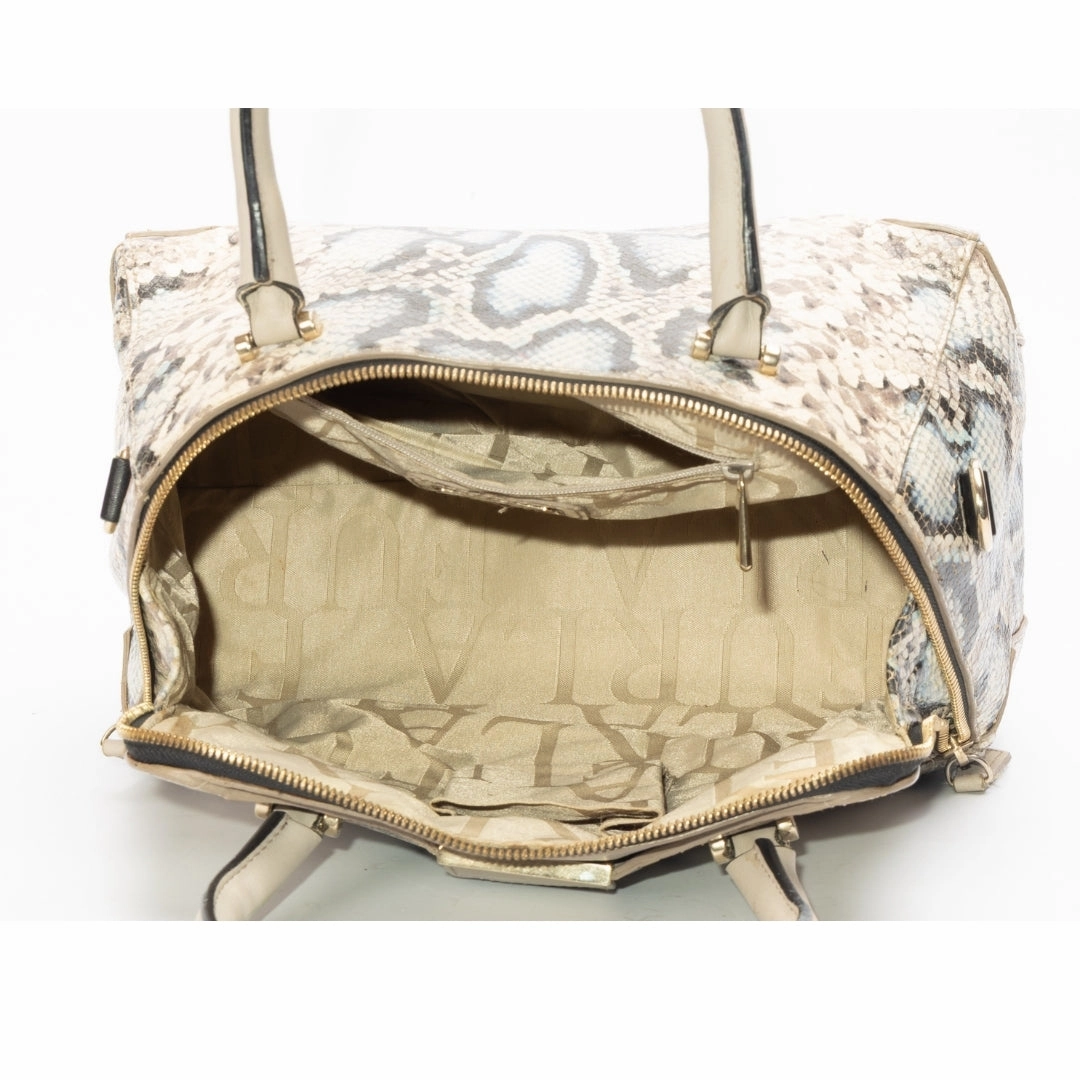 Furla Python Embossed Leather Satchel
