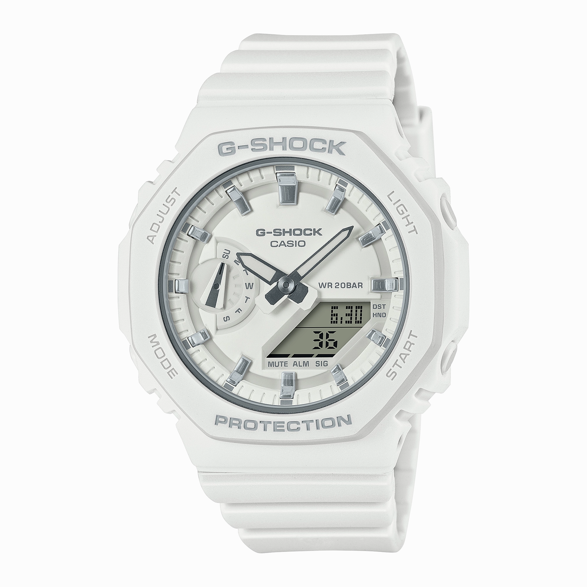 G-Shock Analog Digital DUO 2100 Mid Size White Resin Band Watch GMAS2100-7A