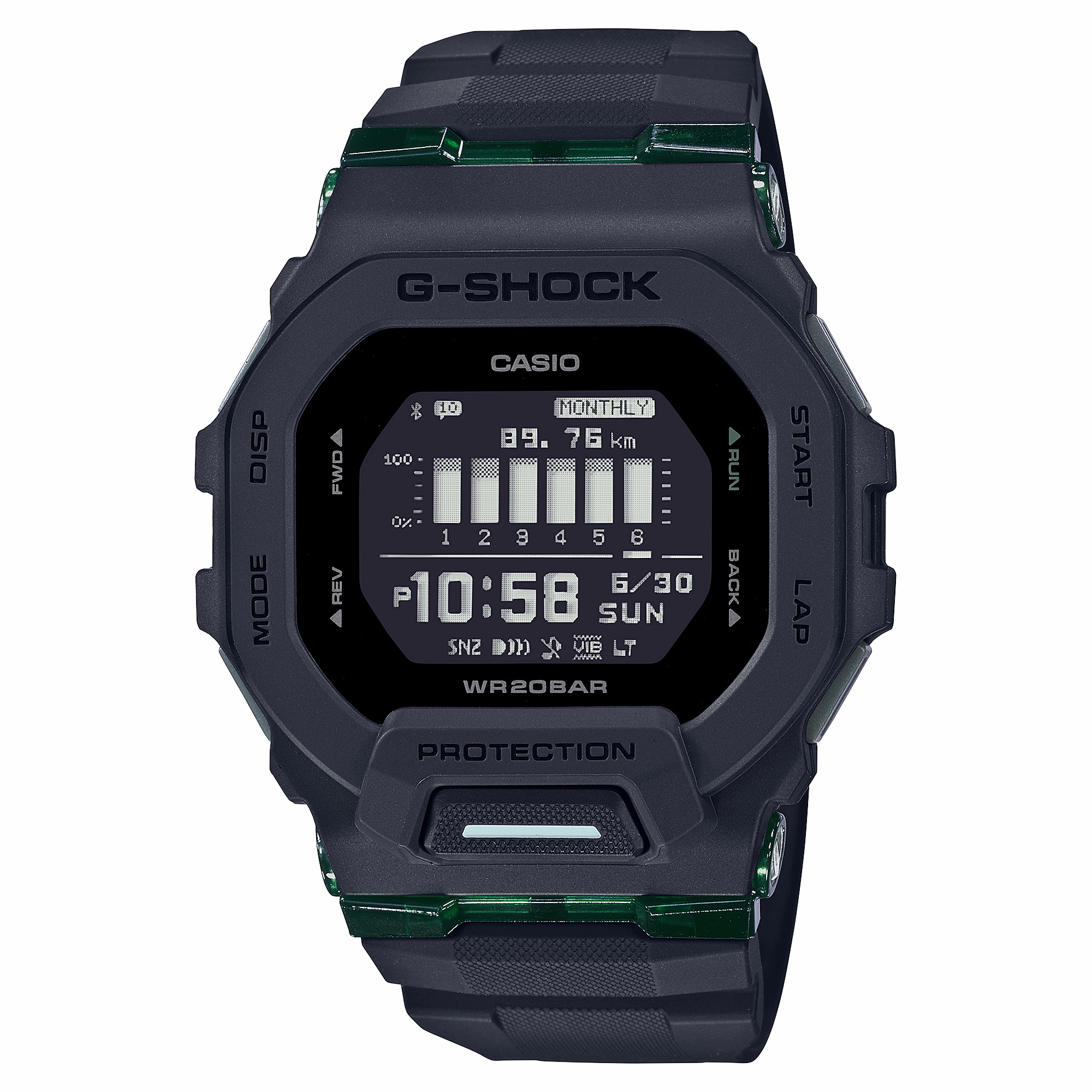G-Shock GBD-200 Series Black Resin Strap Mens Watch GBD200UU-1D