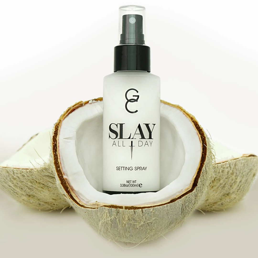GC Make Up Setting Spray - Gerard Cosmetics Slay All Day Coconut Scented - OIL CONTROL, MATTE FINISH facial mist & makeup sealer, Keeps makeup fresh all day- 3.38oz (100ml) CRUELTY FREE, USA MADE