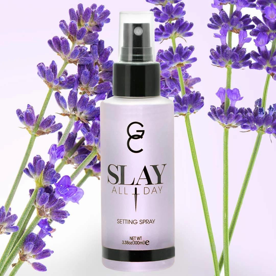 GC Make Up Setting Spray - Gerard Cosmetics Slay All Day Lavender Scented - OIL CONTROL, MATTE FINISH facial mist & makeup sealer, Keeps makeup fresh all day- 3.38oz (100ml) CRUELTY FREE, USA MADE