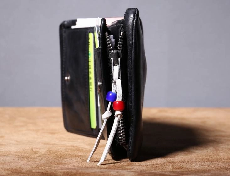 Genuine Leather Mens Cool billfold Leather Wallet Men Small Wallets Bifold for Men