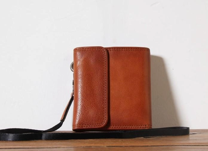 Genuine Leather Mens Cool billfold Leather Wallet Men Small Wallets Trifold for Men