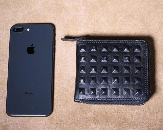 Genuine Leather Mens Cool billfold Leather Wallet Men Zipper Wallet Bifold for Men