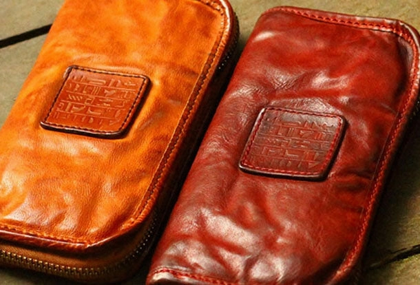 Genuine Leather Wallet Bifold Handmade Zip Long Wallet Purse Clutch For Mens