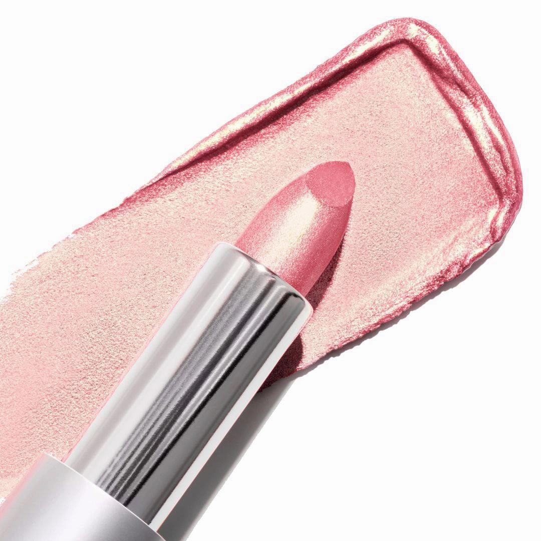 Go See Crme | A Sheer Pale Pink with Gold and Rose Shimmer Lipstick