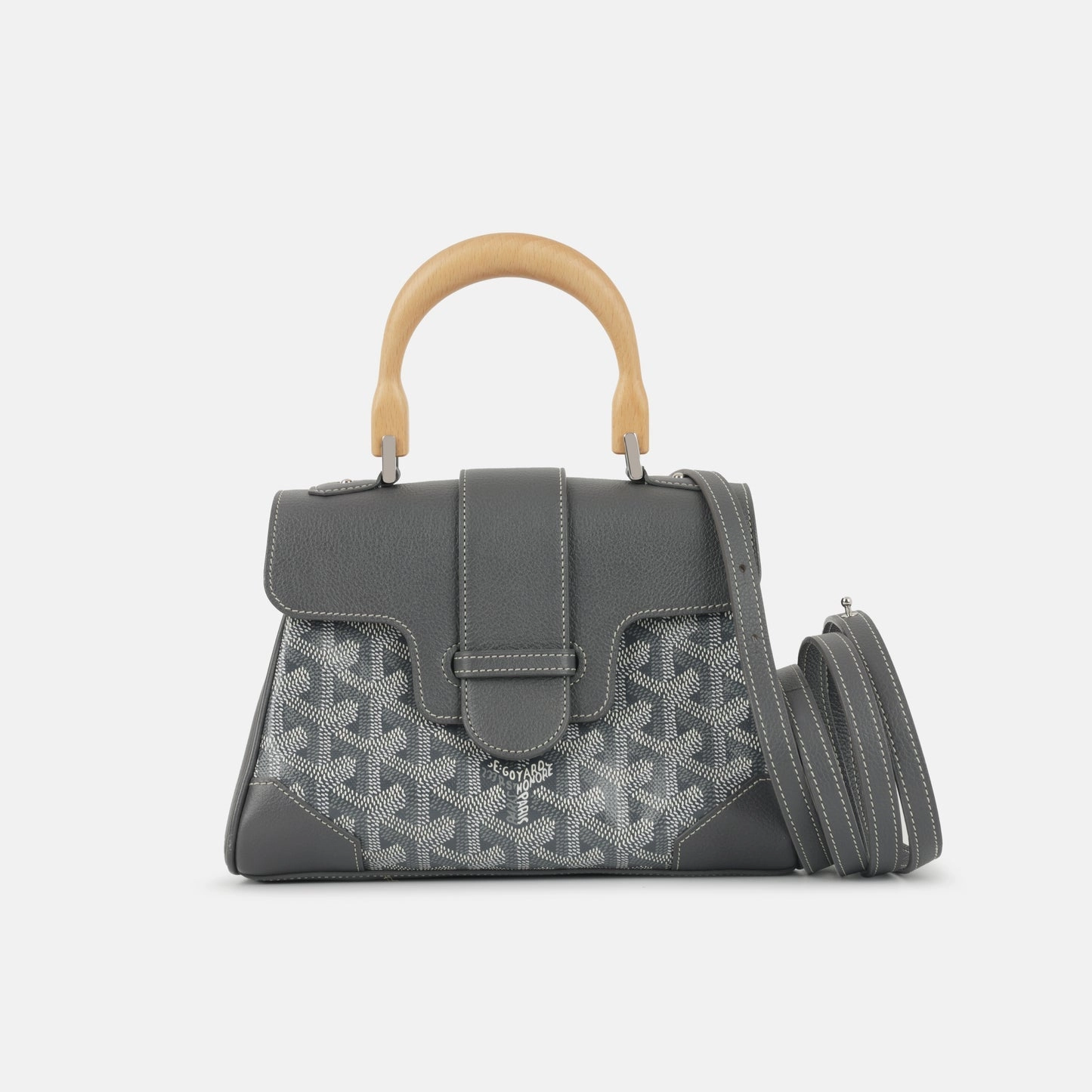 Goyard - Sa?gon Souple Mini Bag - Grey Goyardine SHW - Pre-Loved