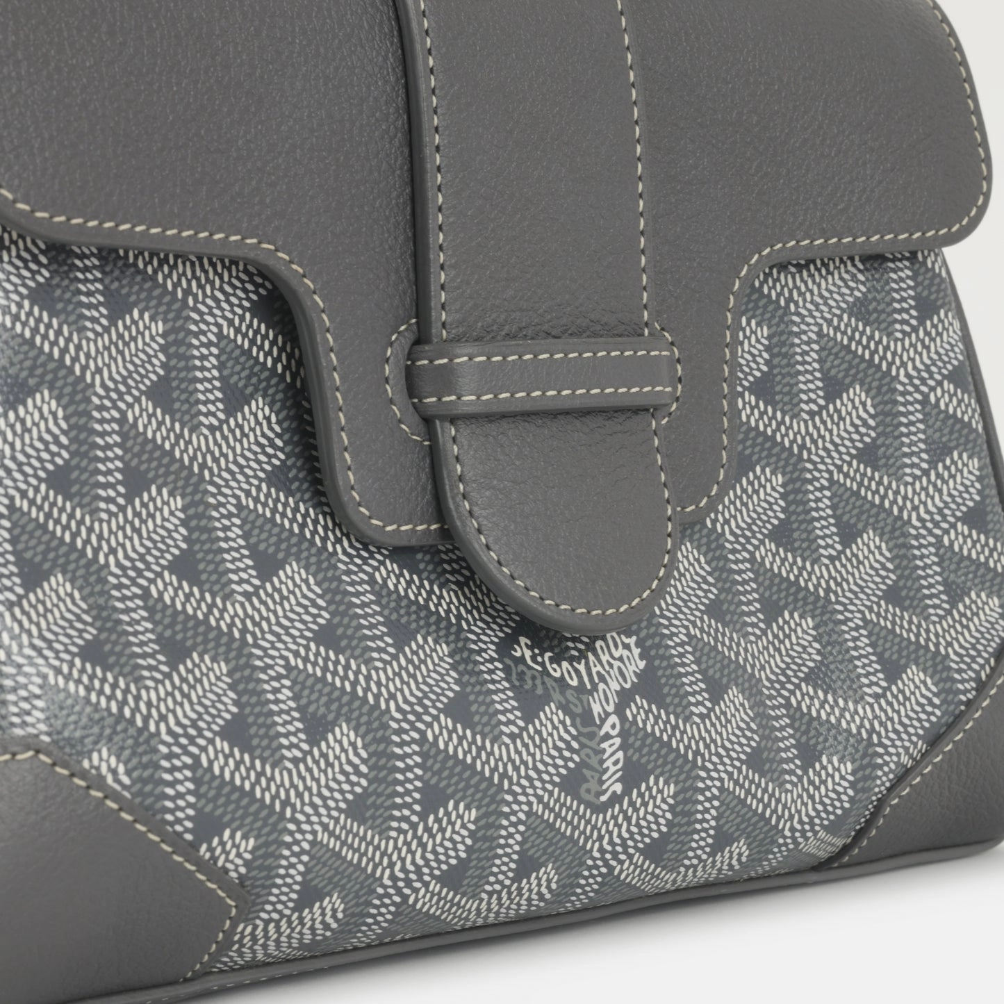 Goyard - Sa?gon Souple Mini Bag - Grey Goyardine SHW - Pre-Loved