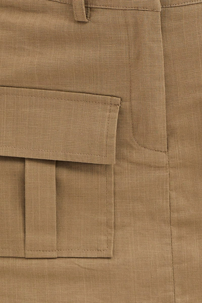 Green Mini Skirt High Rise Utility