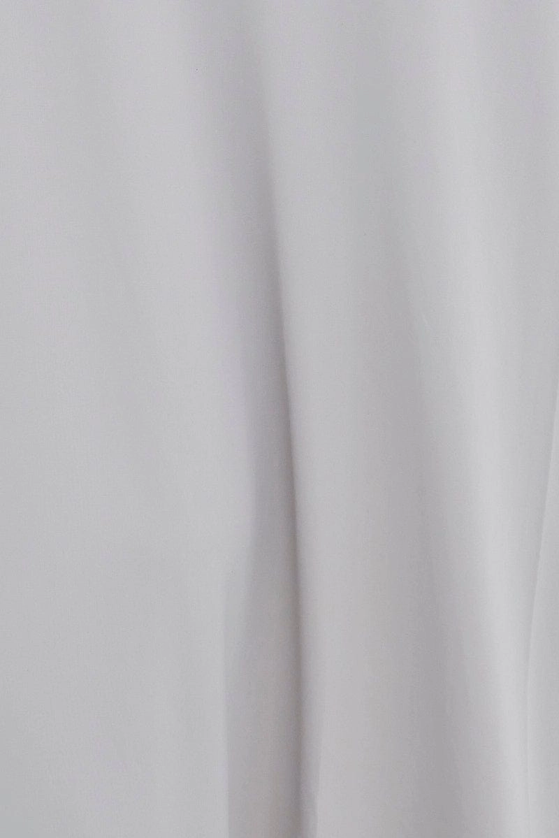 Grey Maxi Skirt Mid Rise Split Nylon
