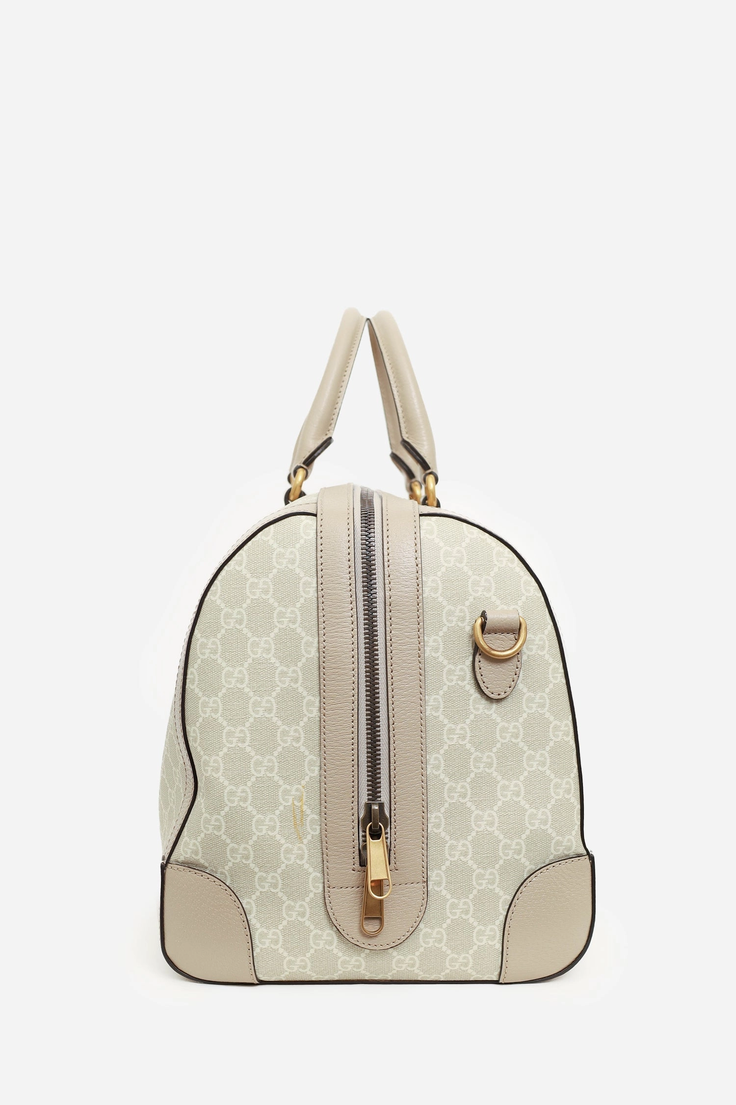 Gucci Beige/Off White GG Supreme Canvas Medium Web Savoy Duffle Bag