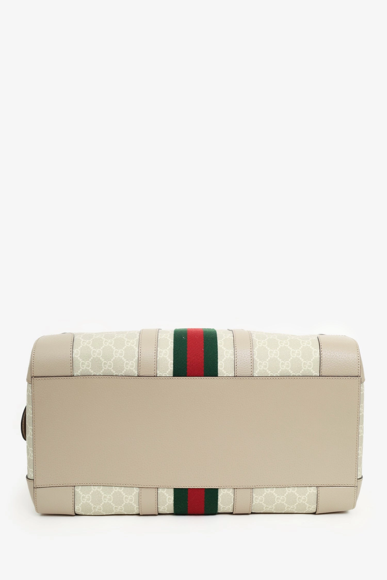 Gucci Beige/Off White GG Supreme Canvas Medium Web Savoy Duffle Bag