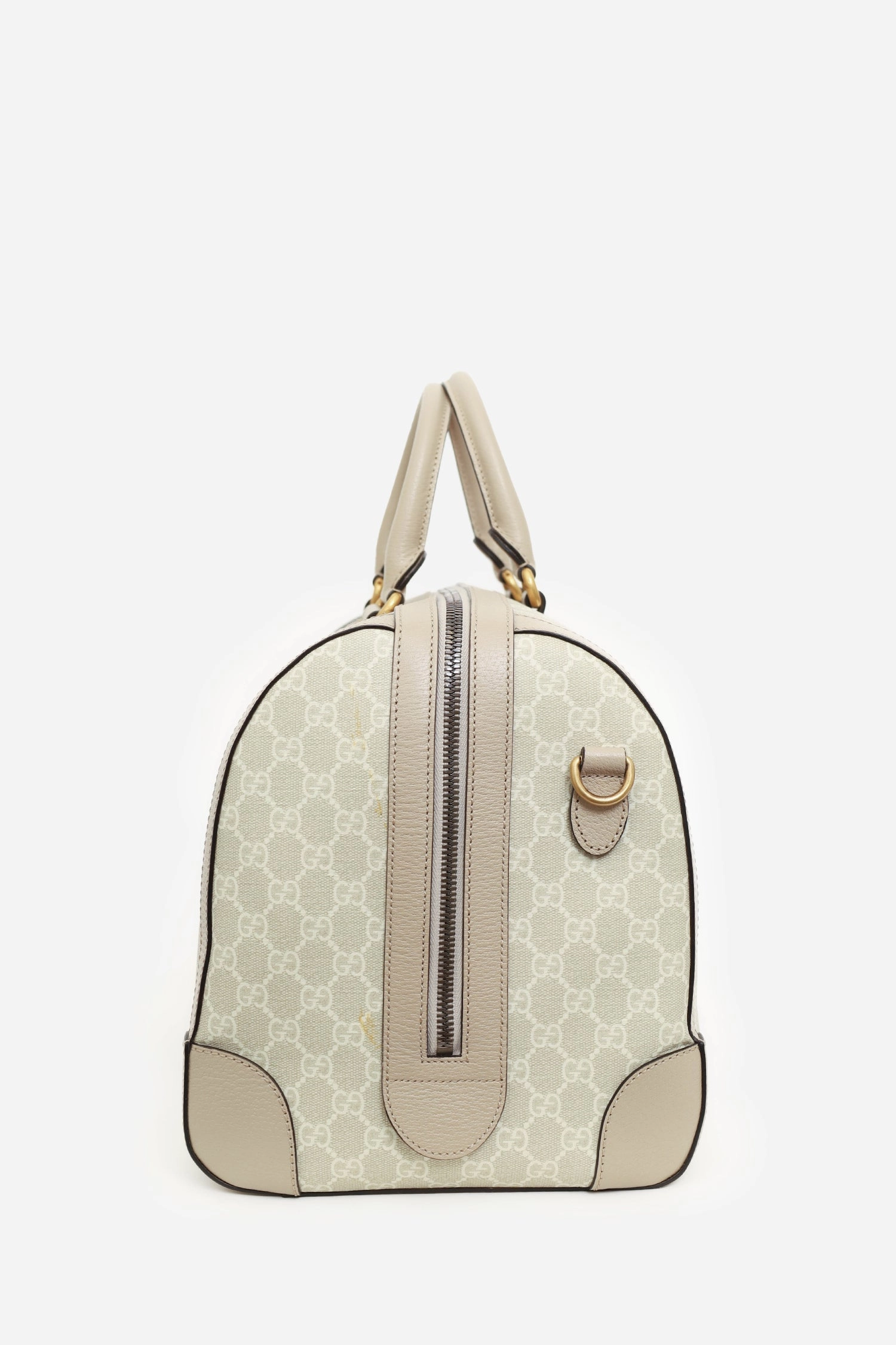 Gucci Beige/Off White GG Supreme Canvas Medium Web Savoy Duffle Bag