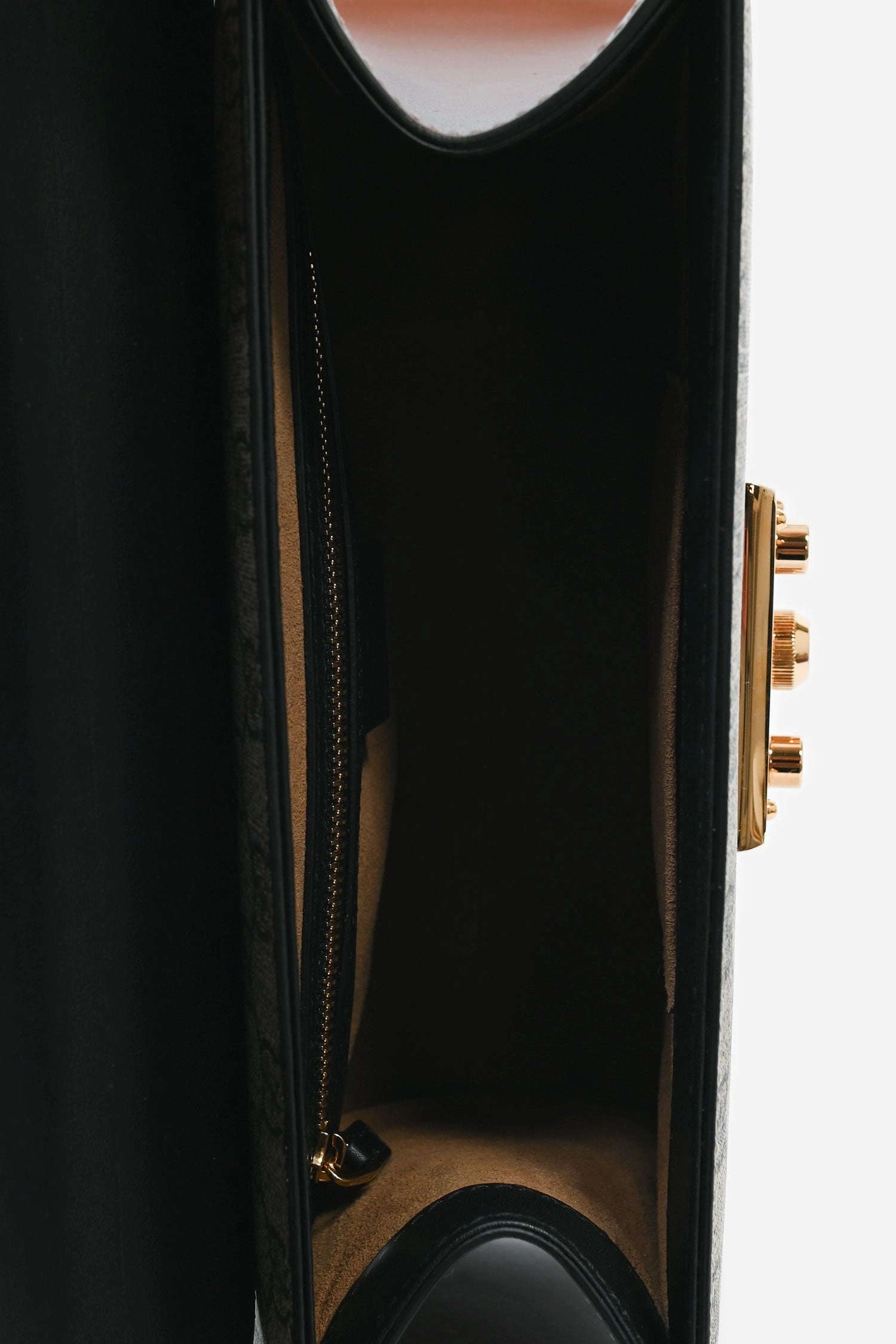 Gucci Brown Leather/Coated Canvas GG Supreme Top Handle Bag