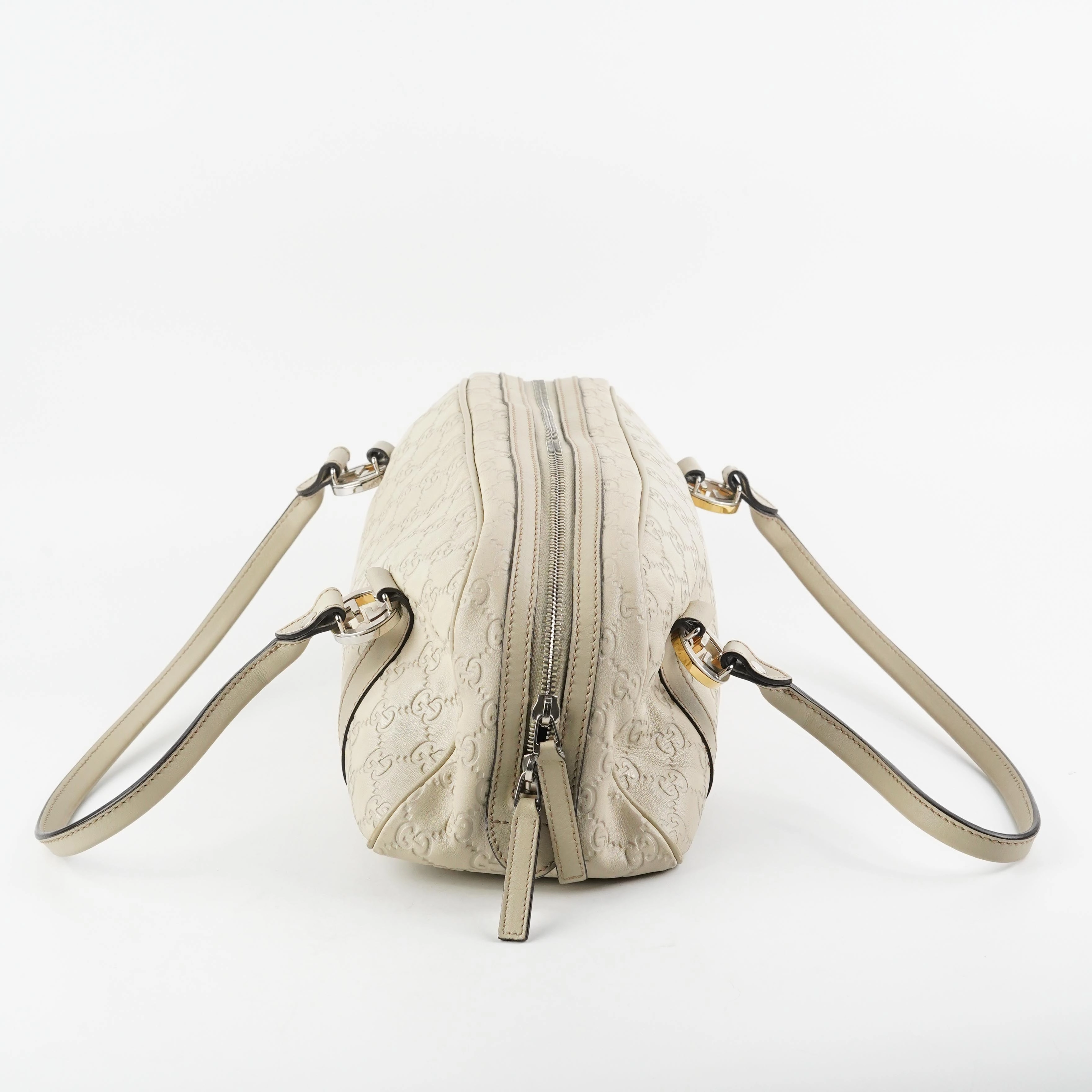 Gucci Guccissima Twin Shoulder Bag Off-White