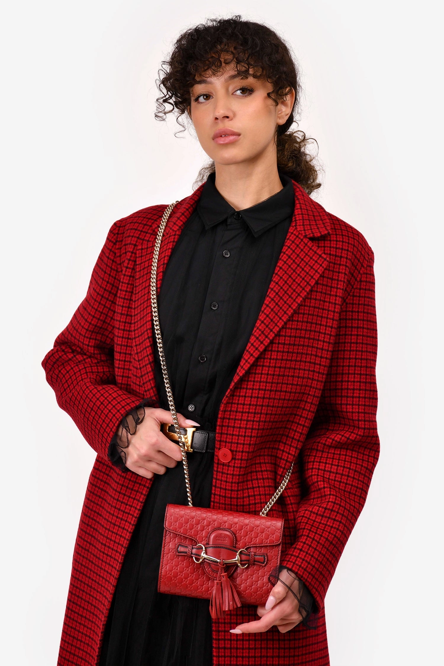 Gucci Red Microguccisima Mini Emily Shoulder Bag