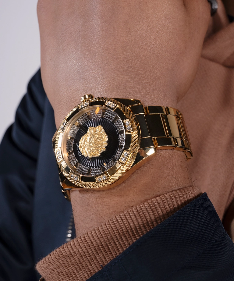 Guess Beast Black Dial Gold Stainless Steel Watch GW0783G1