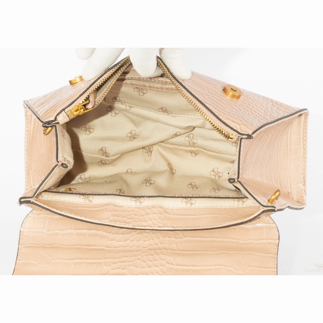 Guess Enisa Croc Textured Satchel