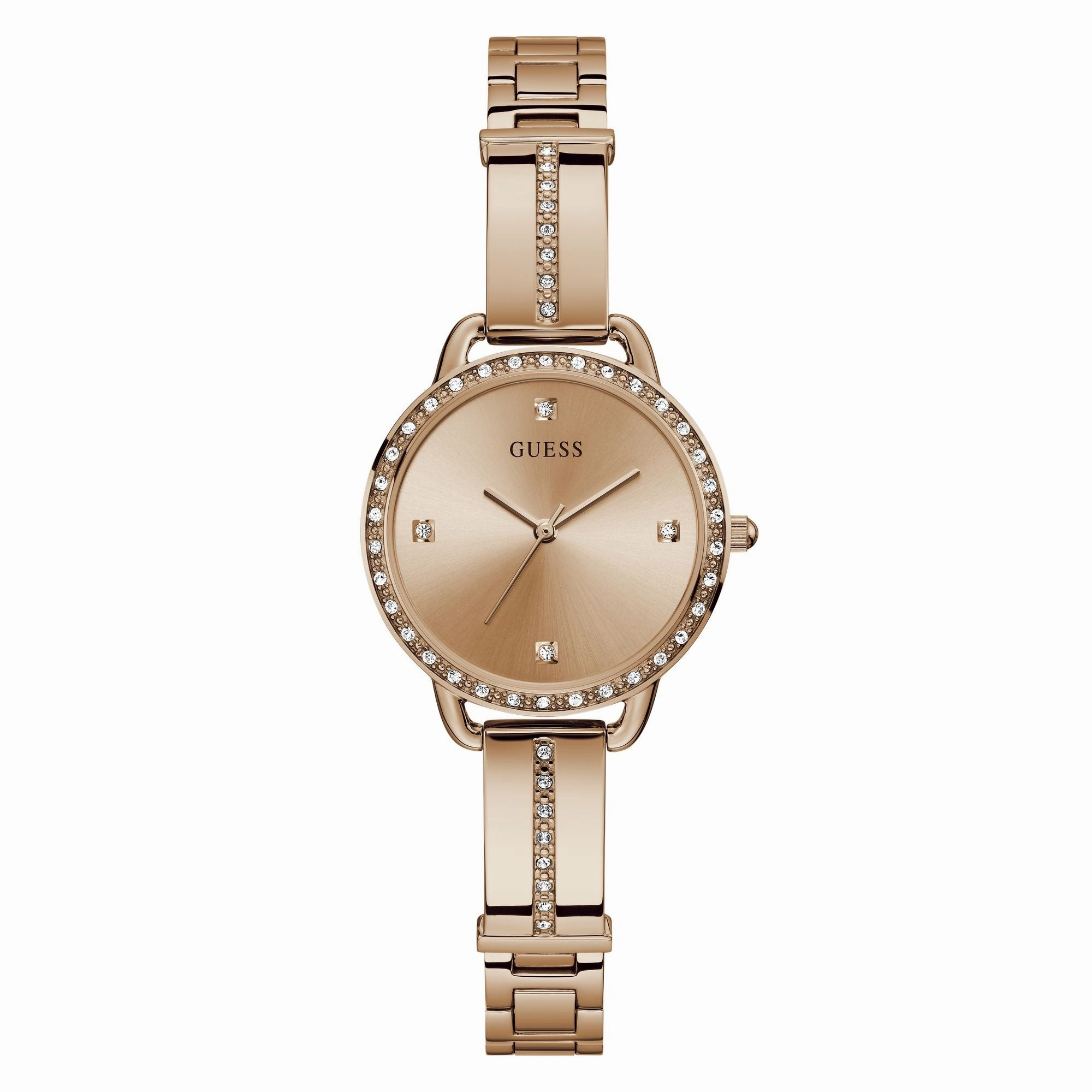 GUESS Ladies Rose Gold Tone Analog Watch GW0022L3