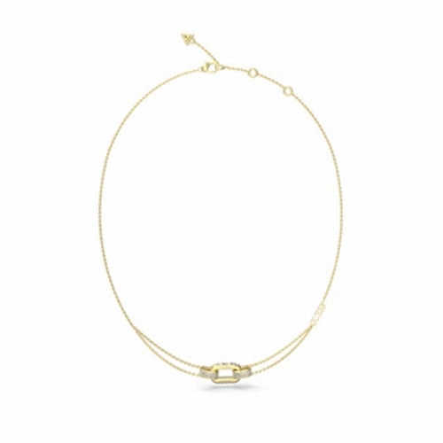 Guess Matelasse Double Chain Necklace JUBN04580JWRYGT- Gold Tone