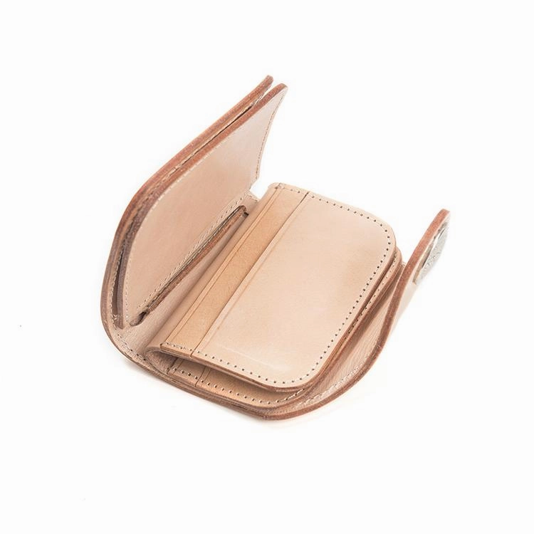 Handmade Beige Leather Mens billfold Biker Wallet Bifold Small Biker Wallet For Men