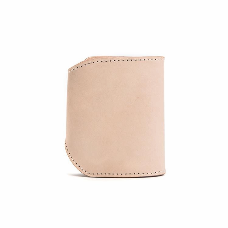 Handmade Beige Leather Mens billfold Biker Wallet Bifold Small Biker Wallet For Men