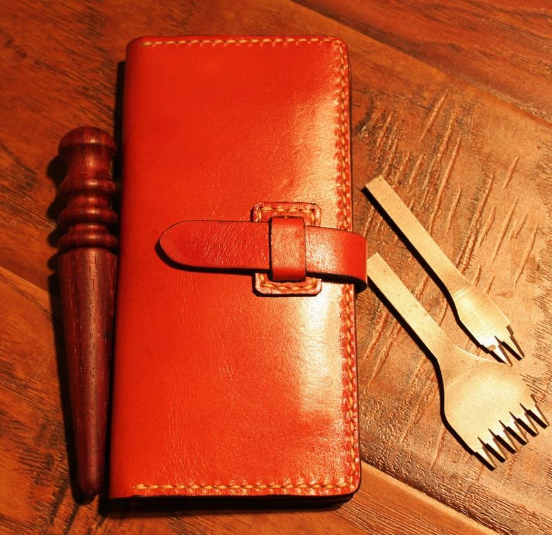Handmade Black Leather Mens Long Wallet Cool Bifold Long Wallet for Men