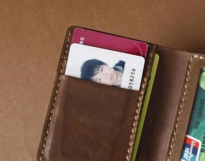 Handmade Coffee Leather Mens Small Trifold Wallet Cool billfold Wallet for Men