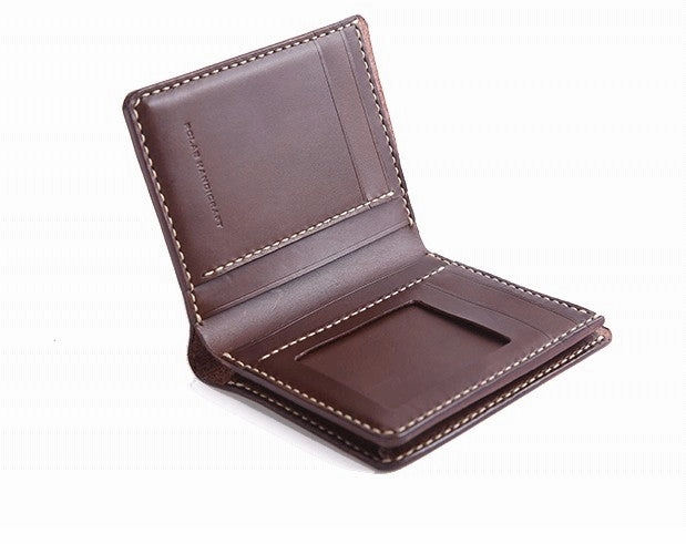 Handmade Cool Leather Mens Bifold Small Wallets billfold Wallet for Men