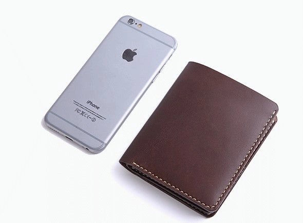 Handmade Cool Leather Mens Bifold Small Wallets billfold Wallet for Men