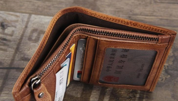 Handmade Genuine Leather Mens Cool Billfold Leather Wallet Men billfold Wallets Bifold for Men