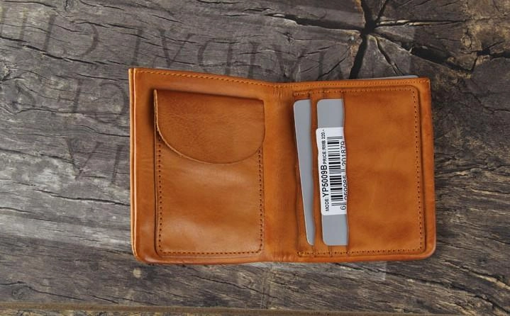 Handmade Genuine Leather Mens Cool Slim Leather Billfod Wallet Men billfold Wallets Bifold for Men