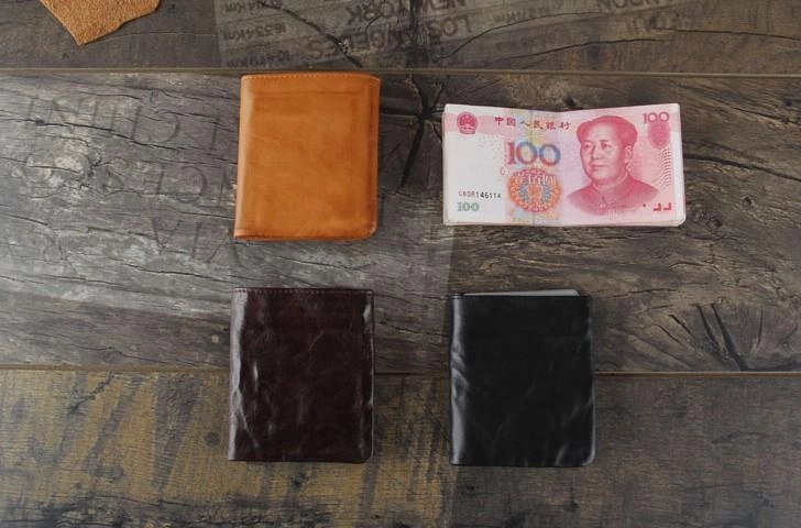 Handmade Genuine Leather Mens Cool Slim Leather Billfod Wallet Men billfold Wallets Bifold for Men